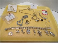 Sterling Charm Bracelet / Costume Jewellery