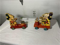 Vintage mickey mouse pull toys