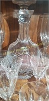 crystal decanter set and stemware