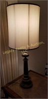 2 brass lamps 38" w/ shade