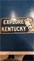 Embossed “explore Kentucky” plate.