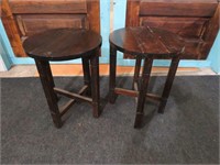 2 FOLDABLE SMALL WOOD TABLES