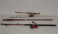 Assorted rods and reels,Mitchell and Master