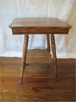 OAK BALL & CLAW SIDE TABLE OVERALL GOOD SHAPE