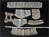 Vintage Irish Crochet Lace Cuffs & Collars
