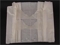 Edwardian Embroidered White Vintage Fabric