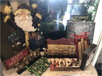 11 Christmas Signs, Metal and wood