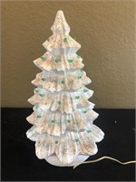 Ceramic Lighted Christmas Tree. 20"h