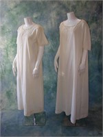 2 White Vintage Embroidered Chemises