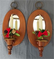 Tell City Candle Sconces w/Mirror (2)