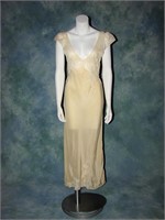 1930s Gold Silk Vintage Nightgown Dress