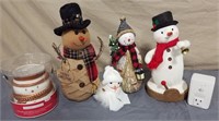 Country Snowman Decor, Yankee Tealight Holder