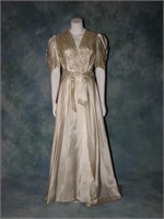 1940s Vintage Satin Dressing Gown Dress