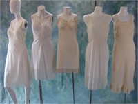 5 Vintage Designer Dress Slips 34