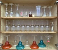Assorted barware glasses