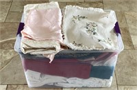 Assorted linens - mainly tablecloth