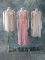 3 Vintage Nightgown and Robe Sets