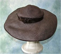 2 Vintage Black 1940s Tilt Dress Hats