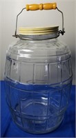 Vintage 2.5 Gallon Barrel Shaped Pickle Jar w/Lid