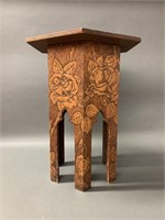 Rare Pyrographic Stand/Table