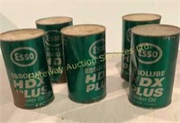 5 - Vintage Esso Oil 1 Quart Cans Full