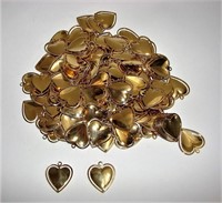 120 Vintage Costume Jewelry Heart Pendants