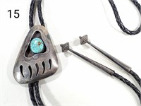 WJ Musket Navajo Silver & Turquoise Bola