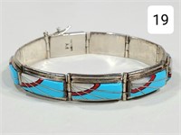 Contemporary Navajo Sterling & Turquoise Bracelet