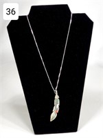 Navajo Feather Turquoise & Opal Necklace