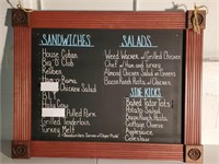 Menu board.