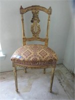 VINTAGE CARVED FRENCH STYLE PARLOR CHAIR