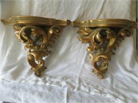PAIR ORNATE FRENCH STYLE WALL SCONCES