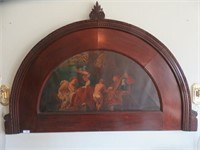 WONDERFUL ANTIQUE CARVED MAHOGANY FRENCH STYLE OIL
