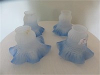 4PC BLUE FROSTED GLASS LIGHT SHADES