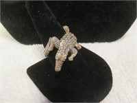 STERLING SILVER AND CZ ALIGATOR RING SZ 10