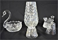 LOT CUT CRYSTAL INCLUDING WATERFORD VASE