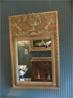 VINTAGE ORNATE FRENCH STYLE GOLD GILT MIRROR