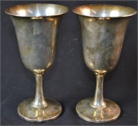 PAIR 2 WALLACE STERLING SILVER GOBLETS #14