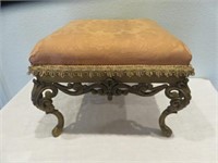 FRENCH STYLE FOOTSTOOL WITH METAL FEET