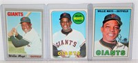 Willie Mays Topps Baseball Cards 1967, 69, 70