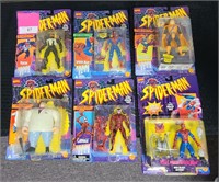 6 NIB SPIDERMAN ACTION FIGURES