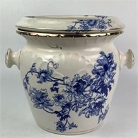 W.W.R. & Co. Blue & White Porcelain Chamber Pot