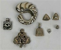 Sterling Silver Pendants, Pins & Earrings