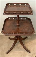 Vintage 2-Tier Occasional Table with Metal Claw