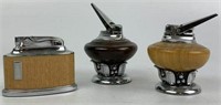 Ronson Wood Lighters with Metal Bases, Lot of 3