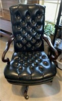 Executive Desk Chair with Tufted Leather