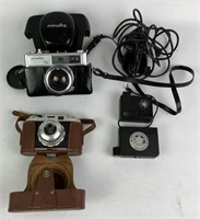 Vintage Cameras & Flash Attachments, Lot of 4