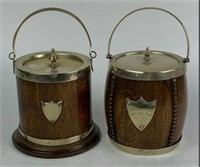 Vintage Wood Barrel Style Humidors, Lot of 2