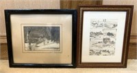 Hokusai Wood Block Print & Macaskill Signed Photo
