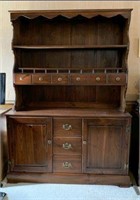 5-Drawer Hutch with 2 Cabinets